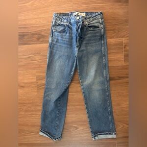 AMO Women's Straight Blue cropped denim